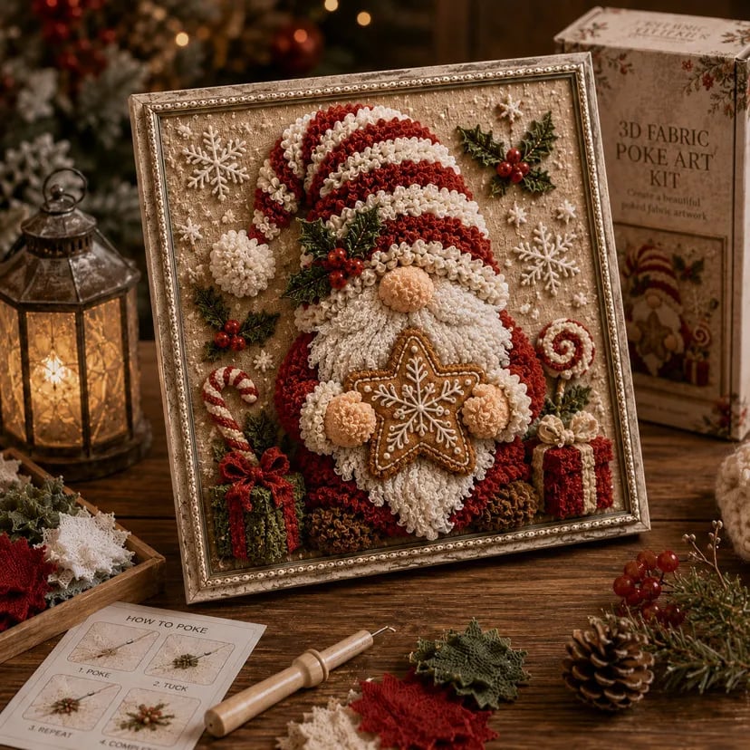 🔥LAST DAY 69% OFF --✨3D Christmas Fabric Poke Art Kit🖼️