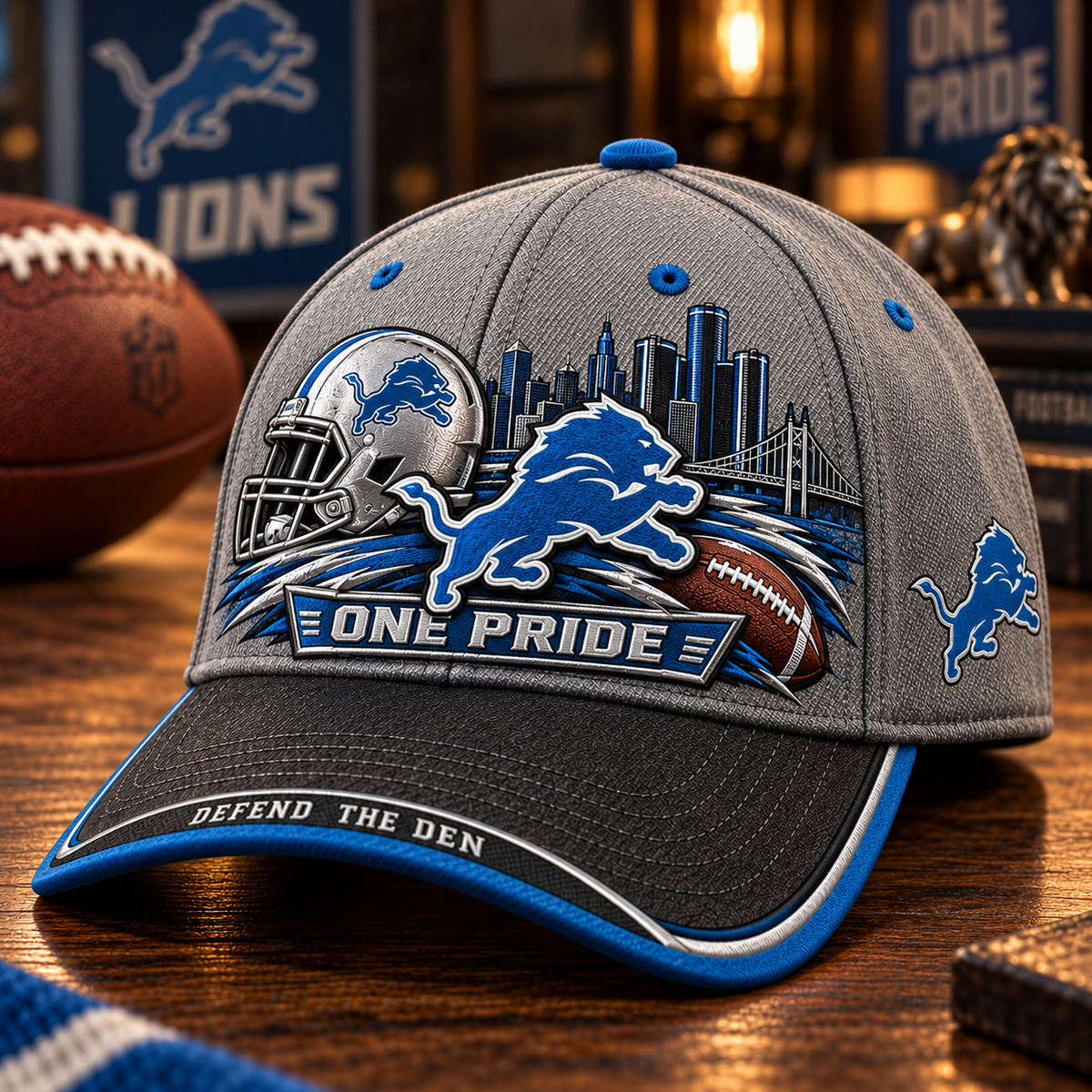 🇺🇸 Last Day Promo: 49% OFF🦁 ONE PRIDE Football Fan Cap – Defend The Den Game Day Ha