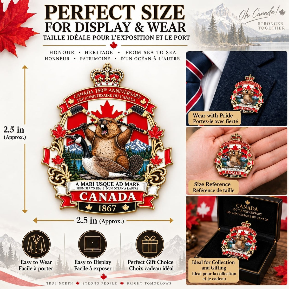 🍁Canada 160th Anniversary “A Mari Usque Ad Mare” Tribute Metal Badge