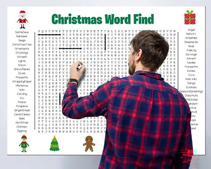 🎉 Jumbo Holiday Word Search Poster – Thanksgiving & Christmas Family Fun Game, 36" × 24"