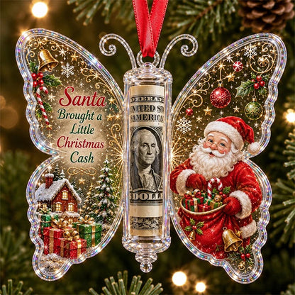 🦋💵 Christmas Butterfly Money Gift Ornament – Holiday Cash Holder Keepsake🎄✨