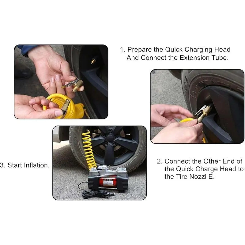 🔥👍Tire valve stems with clip-on adapters, leak-proof tire valve stems compatible with vehicle inflators, compressors, and air pumps — Connectors and Accessories