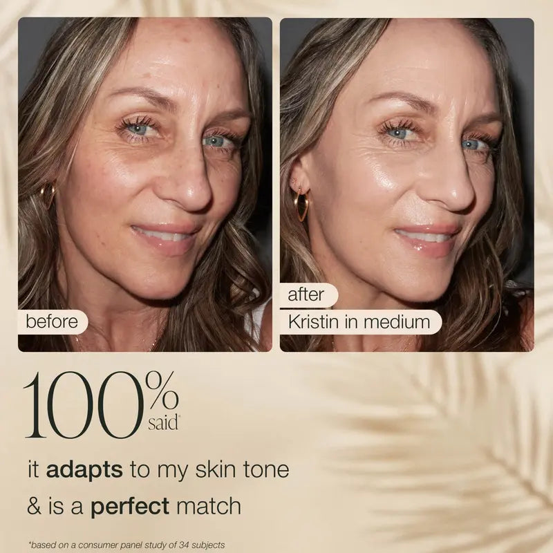 tarte CC color-correcting tinted serum + creaseless setting powder