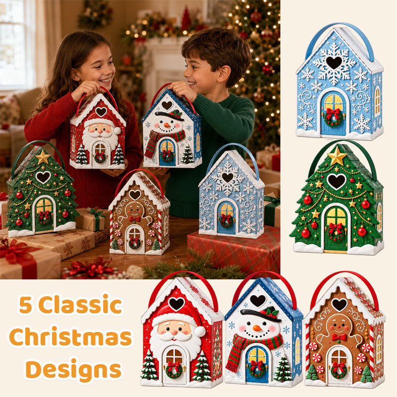 🎁 Christmas Cottage Gift Box—5 festive designs, free shipping, perfect for holding candy and small gifts!