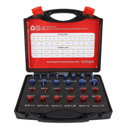 🔧 Nut & Bolt Thread Checker – 26/44/64-Piece Thread Gauge Set for Metric & Imperial Sizes