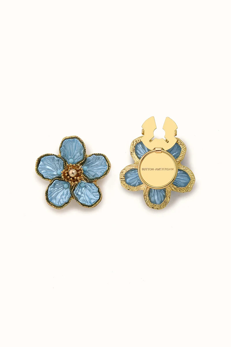 🌸 Rhinestone Flower Button Covers – Elegant Floral Cufflink Clips for Men & Women