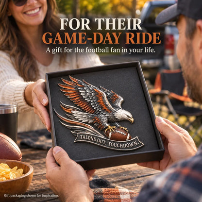 🦅 "Talons Out. Touchdown!" Premium Metal Eagle Car Emblem ” | The Ultimate Football Fan Decal