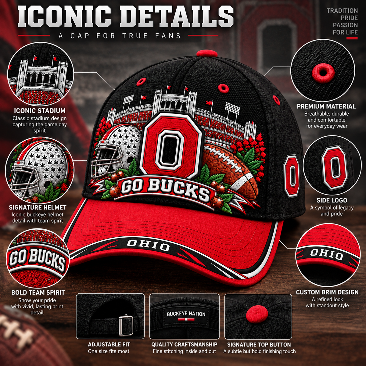 🇺🇸 Last Day Promo: 49% OFF🏟️ GO BUCKS Game Day Cap