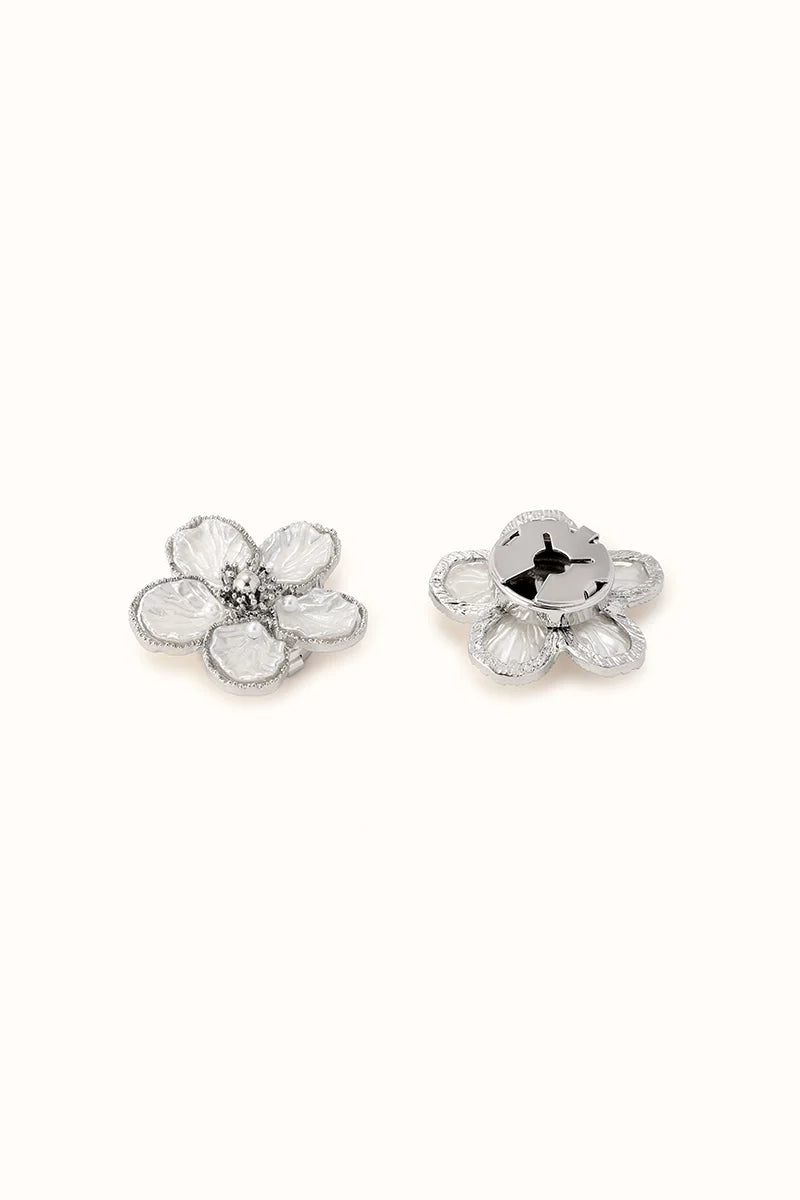 🌸 Rhinestone Flower Button Covers – Elegant Floral Cufflink Clips for Men & Women