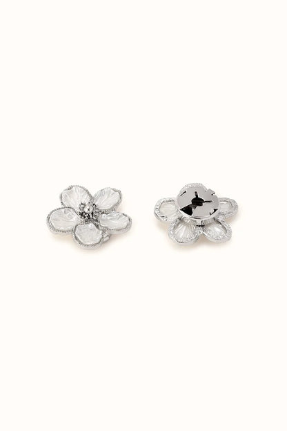 🌸 Rhinestone Flower Button Covers – Elegant Floral Cufflink Clips for Men & Women