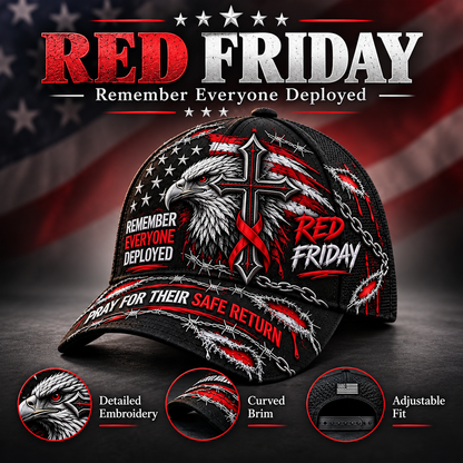🇺🇸 Last Day Promo: 49% - RED Friday Eagle Cross Safe Return Baseball Cap