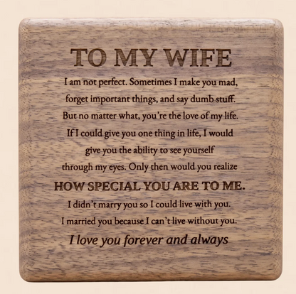 To My Wife - Birthstone Heart Necklace with Customized Box