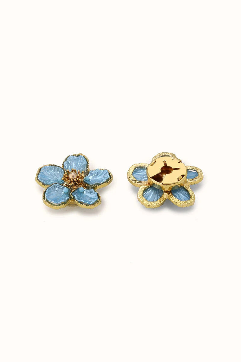 🌸 Rhinestone Flower Button Covers – Elegant Floral Cufflink Clips for Men & Women