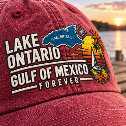 🔥 Lake Ontario & Gulf Forever Vintage Embroidered Cap 🌊