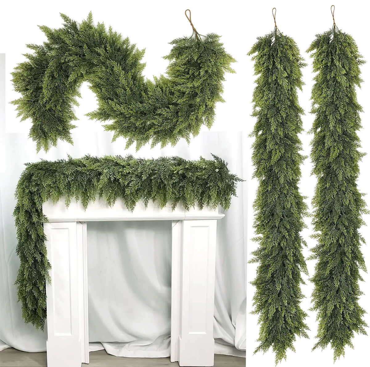 🎄 60% OFF — 2-Pack 6FT Real Touch Cedar Garland