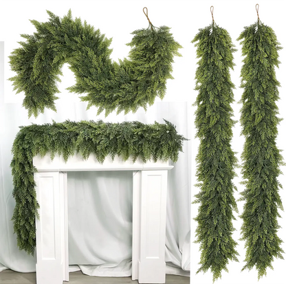 🎄 60% OFF — 2-Pack 6FT Real Touch Cedar Garland