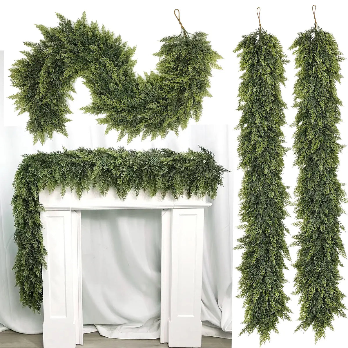 🎄 60% OFF — 2-Pack 6FT Real Touch Cedar Garland