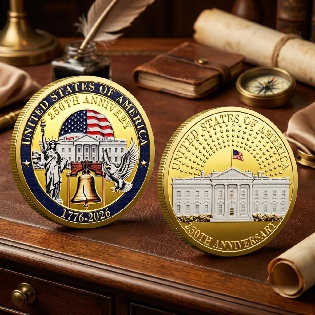 🔥HOT SALE✨9PCS USA 250th Anniversary Commemorative Coin Gift Set
