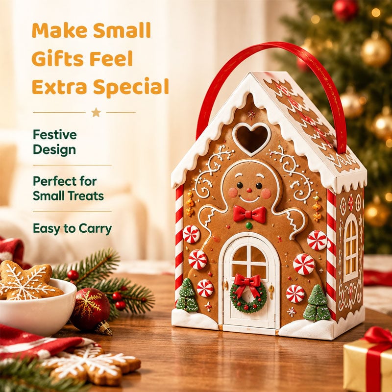 🎁 Christmas Cottage Gift Box—5 festive designs, free shipping, perfect for holding candy and small gifts!