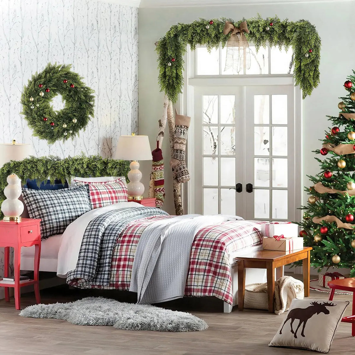 🎄 60% OFF — 2-Pack 6FT Real Touch Cedar Garland