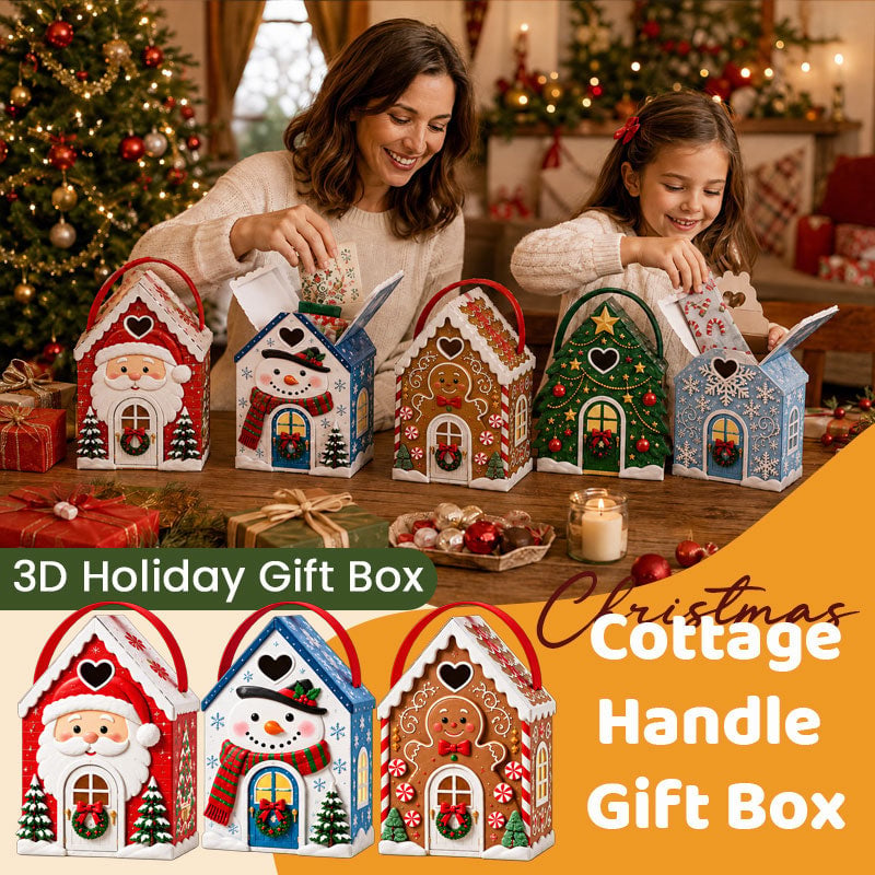 🎁 Christmas Cottage Gift Box—5 festive designs, free shipping, perfect for holding candy and small gifts!