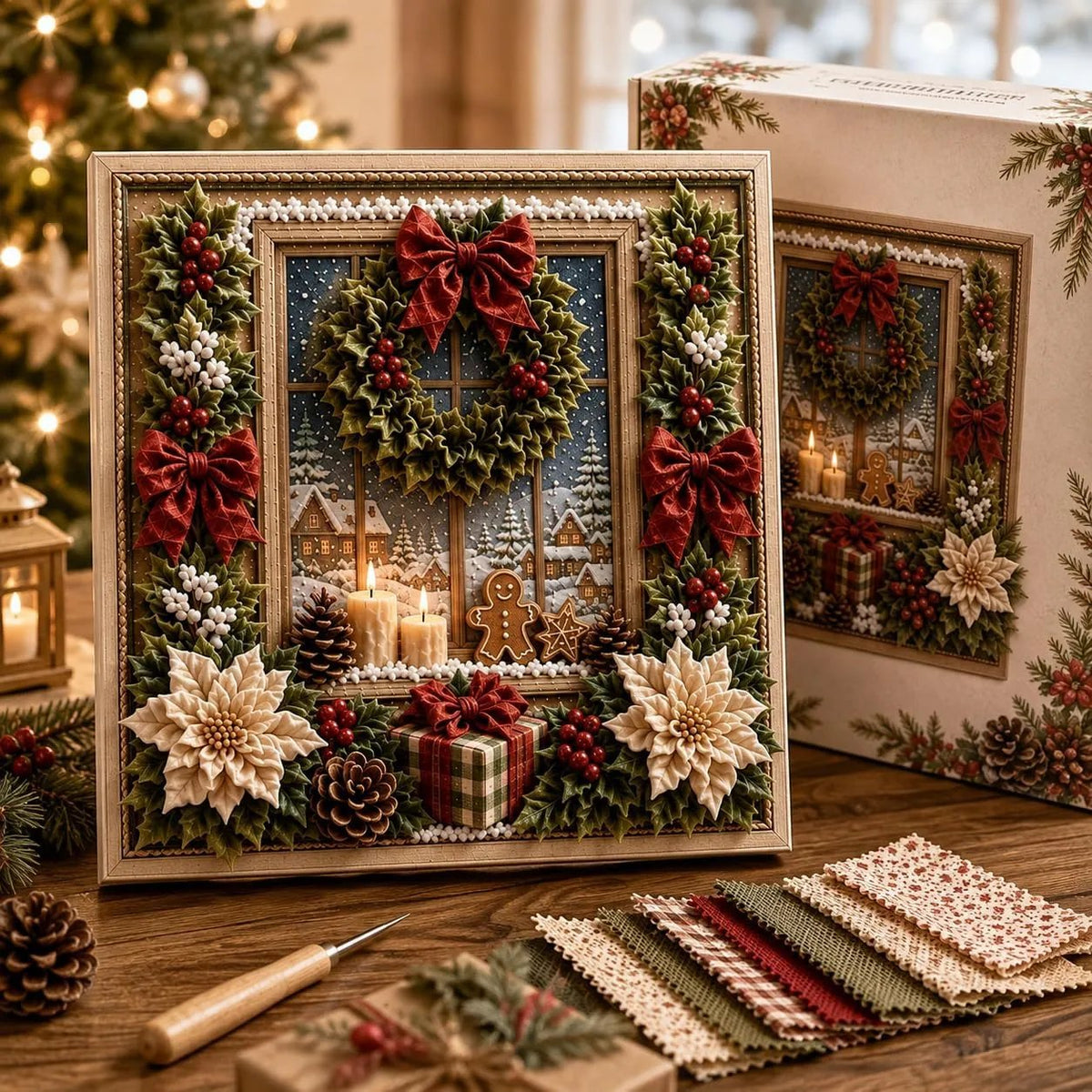 🔥LAST DAY 69% OFF --✨3D Christmas Fabric Poke Art Kit🖼️