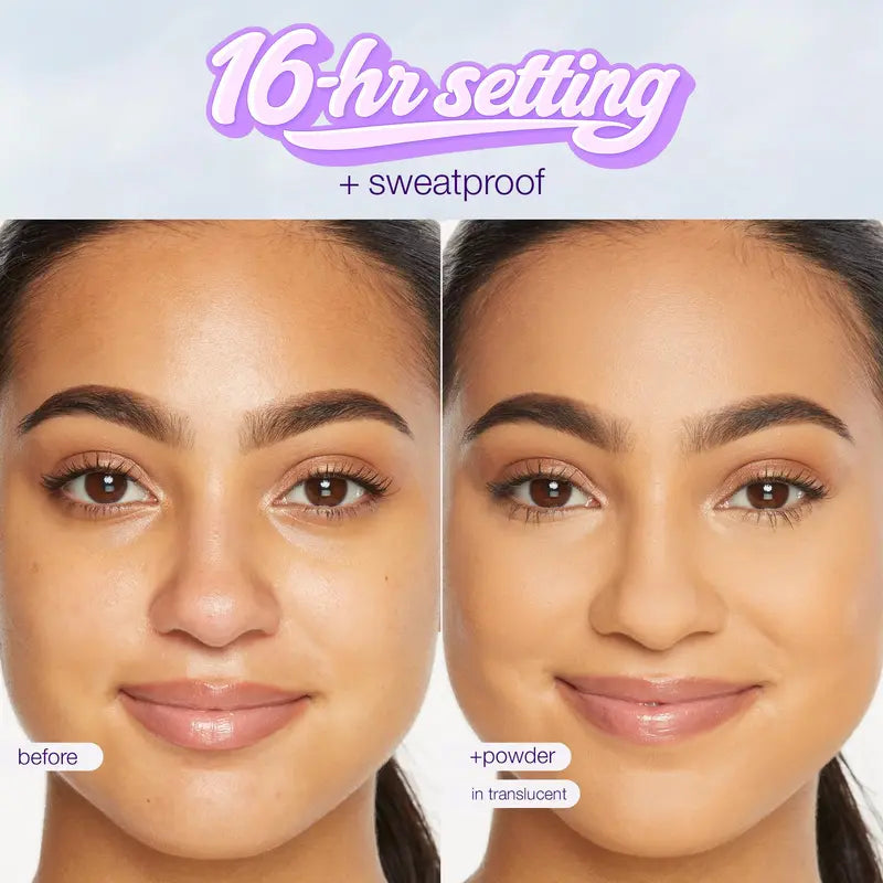 tarte CC color-correcting tinted serum + creaseless setting powder