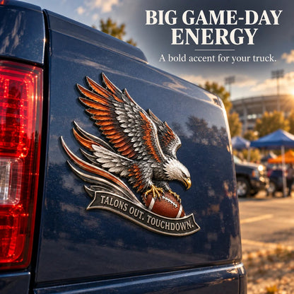 🦅 "Talons Out. Touchdown!" Premium Metal Eagle Car Emblem ” | The Ultimate Football Fan Decal