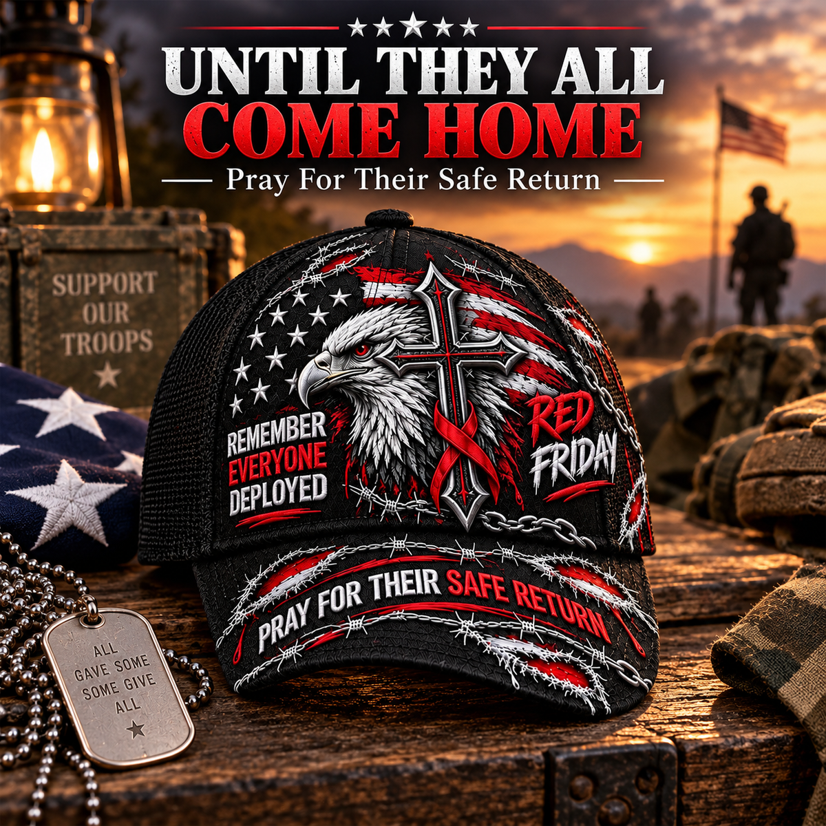 🇺🇸 Last Day Promo: 49% - RED Friday Eagle Cross Safe Return Baseball Cap