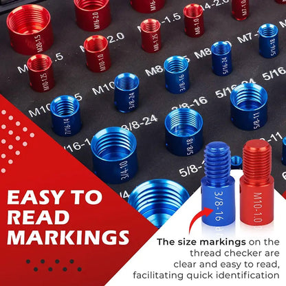 🔧 Nut & Bolt Thread Checker – 26/44/64-Piece Thread Gauge Set for Metric & Imperial Sizes