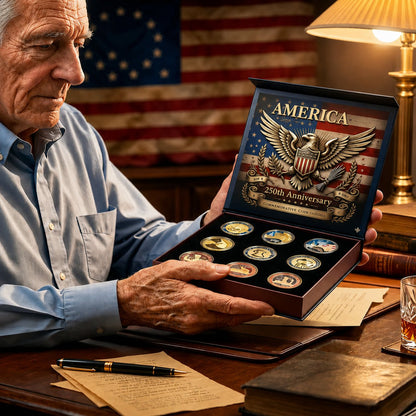 🔥HOT SALE✨9PCS USA 250th Anniversary Commemorative Coin Gift Set