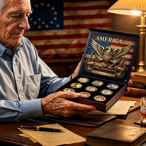 🔥HOT SALE✨9PCS USA 250th Anniversary Commemorative Coin Gift Set