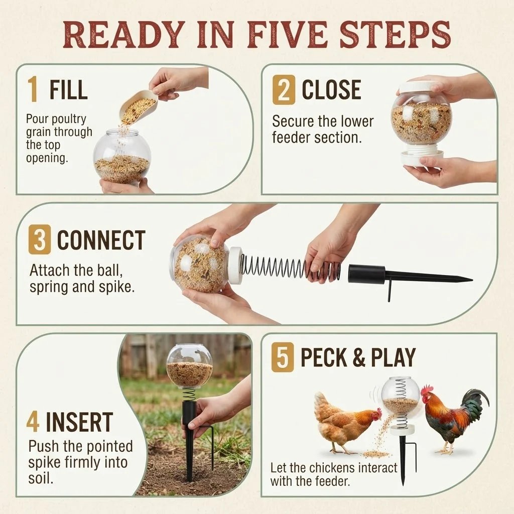 🔥 LAST DAY 49% OFF 📍Interactive Swinging Chicken Feeder Toy