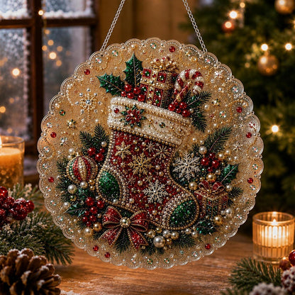 🔥LAST DAY 50% OFF 💎DIY Pearl and Diamond Painting “Sun Catcher” Set – 8-inch Round Crystal Window Ornament.