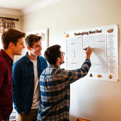 🎉 Jumbo Holiday Word Search Poster – Thanksgiving & Christmas Family Fun Game, 36" × 24"