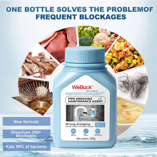 Powerful Drain Cleaner 320g – Fast Clog Remover for Kitchen, Sink & Toilet Drains