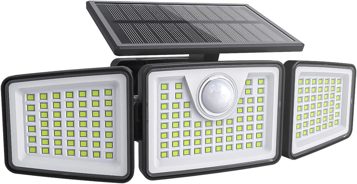 2500LM 3-Head Solar Motion Sensor Lights
