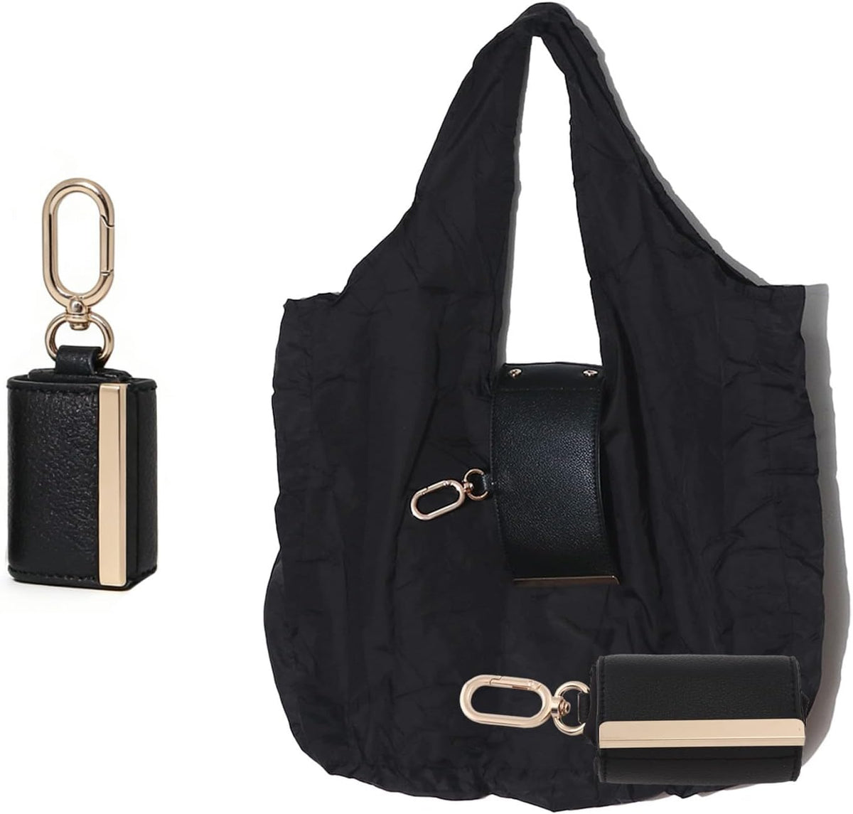 🛍️ Foldable Tote Bag Keychain – Compact, foldable, and easy to carry. Clip it to your keys, bag, or belt and unfold it whenever you need extra storage.