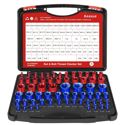 🔧 Nut & Bolt Thread Checker – 26/44/64-Piece Thread Gauge Set for Metric & Imperial Sizes