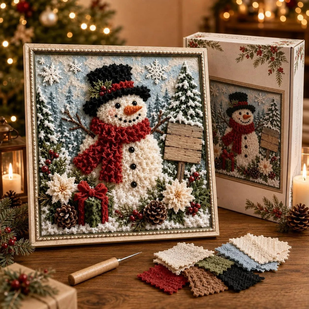 🔥LAST DAY 69% OFF --✨3D Christmas Fabric Poke Art Kit🖼️