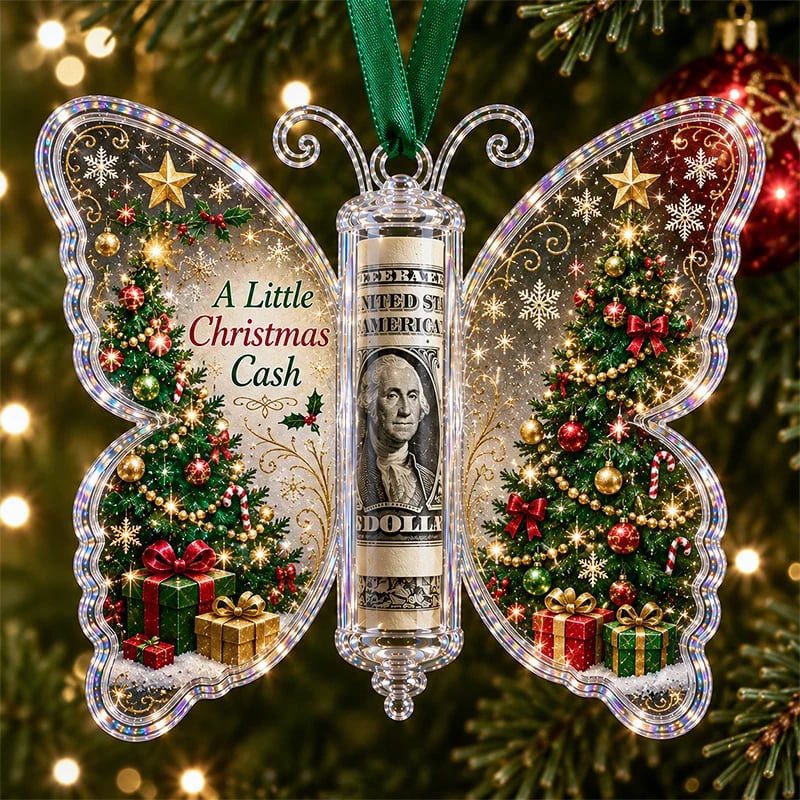 🦋💵 Christmas Butterfly Money Gift Ornament – Holiday Cash Holder Keepsake🎄✨
