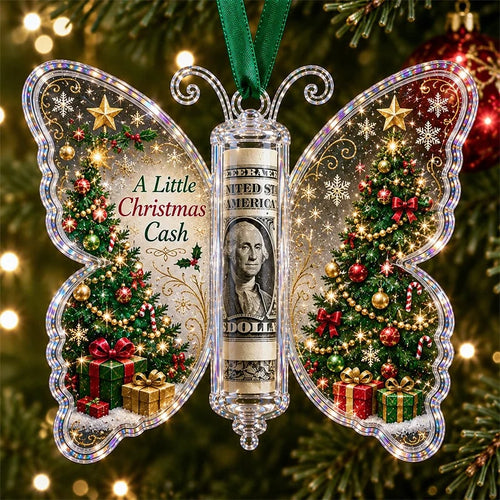 🦋💵 Christmas Butterfly Money Gift Ornament – Holiday Cash Holder Keepsake🎄✨