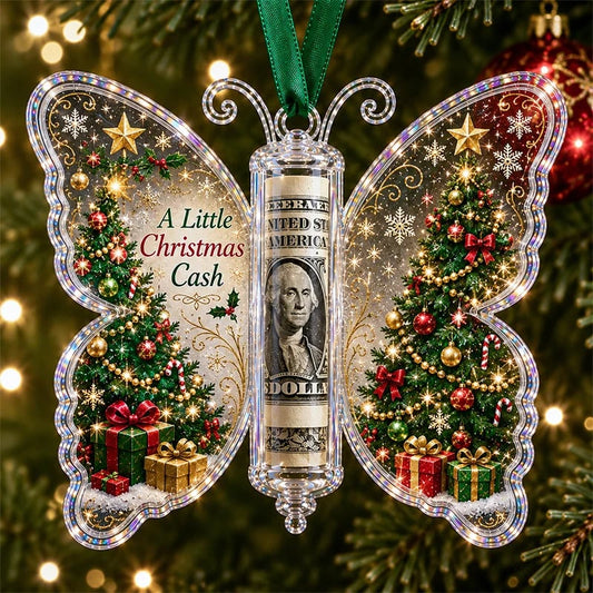 🦋💵 Christmas Butterfly Money Gift Ornament – Holiday Cash Holder Keepsake🎄✨