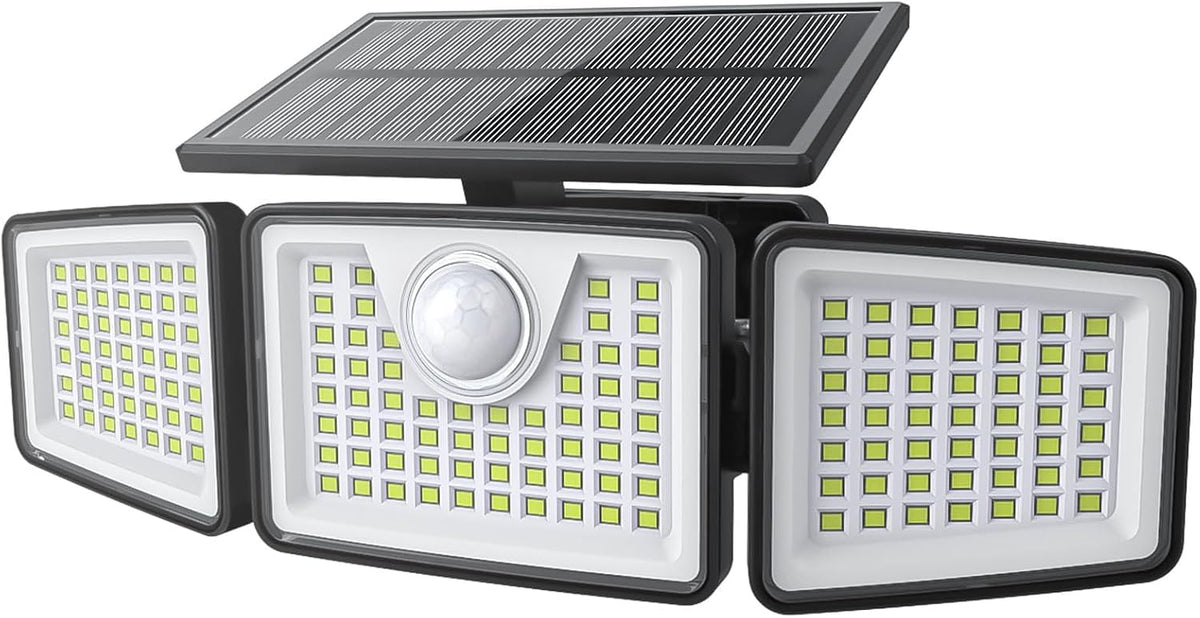 2500LM 3-Head Solar Motion Sensor Lights