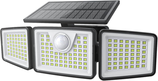 2500LM 3-Head Solar Motion Sensor Lights