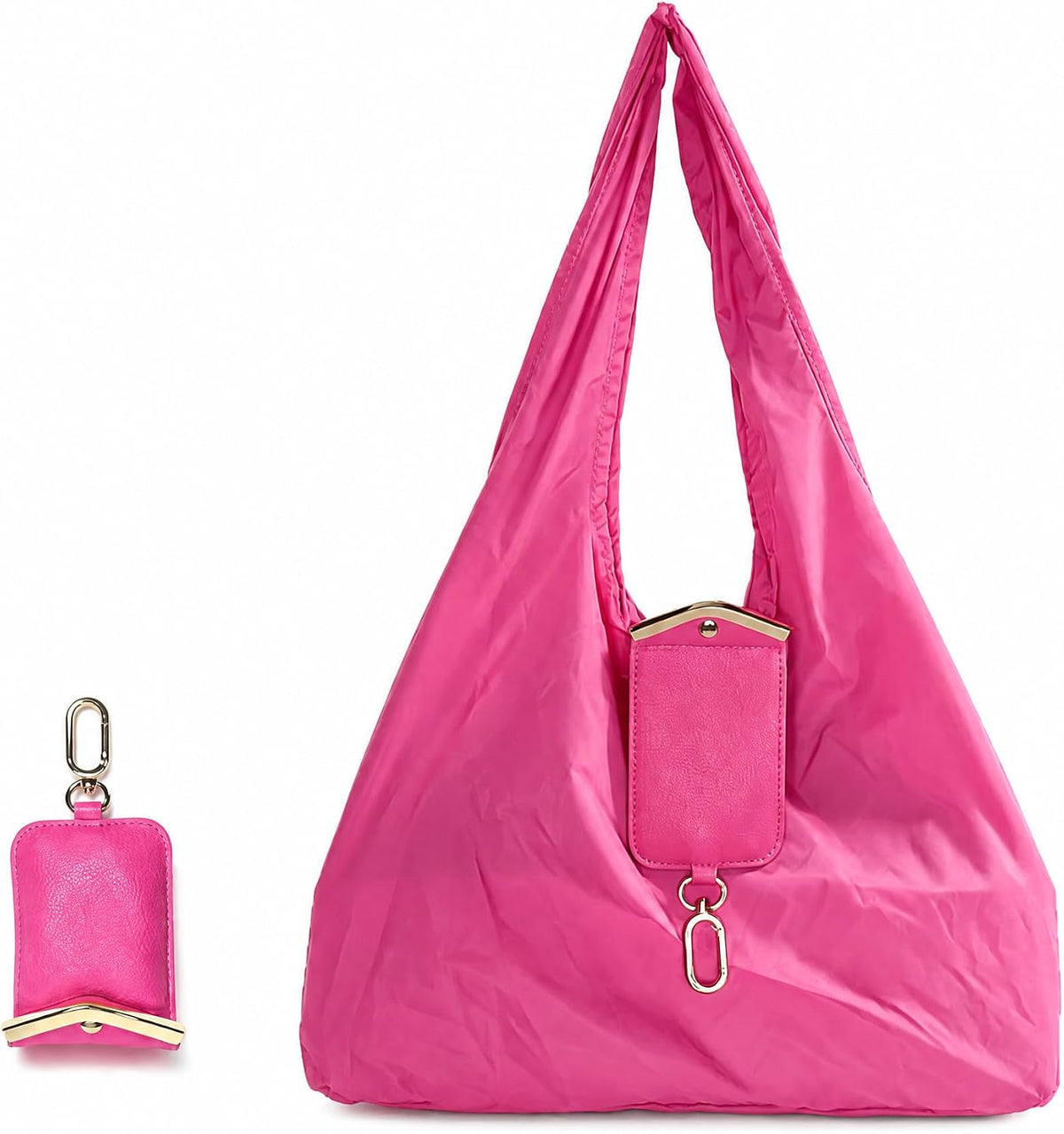 🛍️ Foldable Tote Bag Keychain – Compact, foldable, and easy to carry. Clip it to your keys, bag, or belt and unfold it whenever you need extra storage.