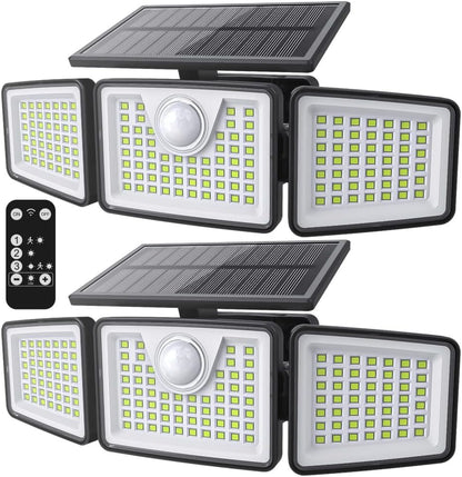 2500LM 3-Head Solar Motion Sensor Lights
