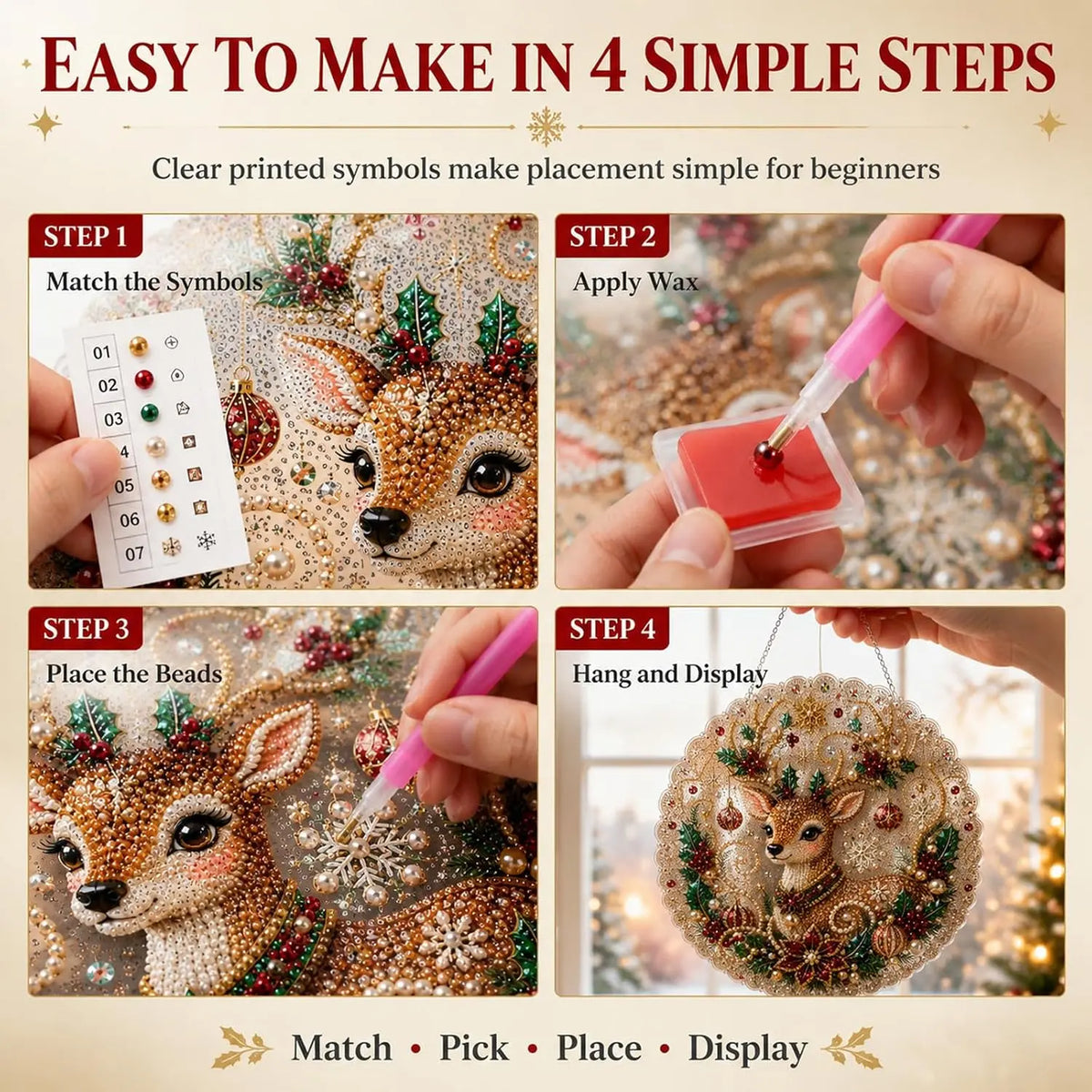 🔥LAST DAY 50% OFF 💎DIY Pearl and Diamond Painting “Sun Catcher” Set – 8-inch Round Crystal Window Ornament.