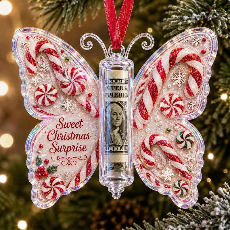 🦋💵 Christmas Butterfly Money Gift Ornament – Holiday Cash Holder Keepsake🎄✨