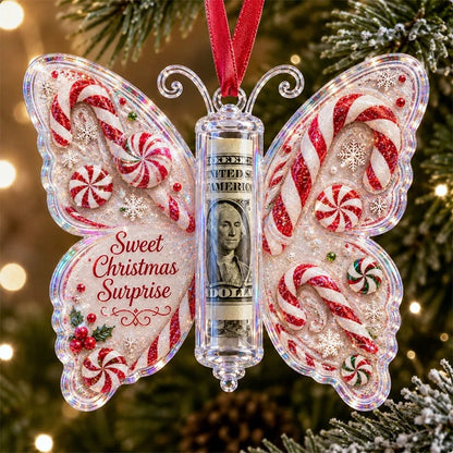 🦋💵 Christmas Butterfly Money Gift Ornament – Holiday Cash Holder Keepsake🎄✨